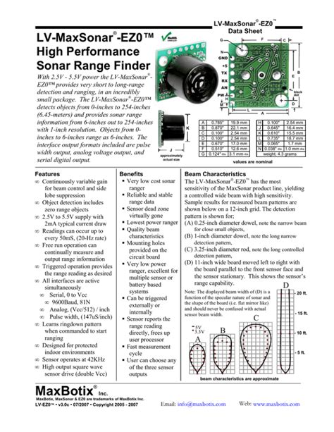 lv maxsonar ez|High Performance Sonar Range Finder .